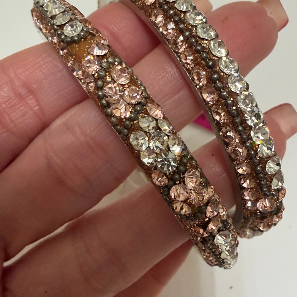 Elegant Woman’s Sparkling Rhinestone Bangle Bracelet Set